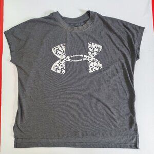 Under Armour  short sleeve T-shirt street wear grey women's size XS Loose